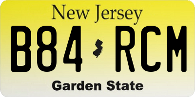 NJ license plate B84RCM