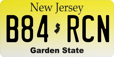 NJ license plate B84RCN