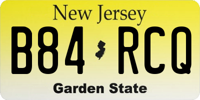 NJ license plate B84RCQ