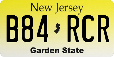 NJ license plate B84RCR