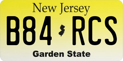 NJ license plate B84RCS