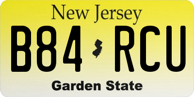 NJ license plate B84RCU