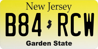 NJ license plate B84RCW