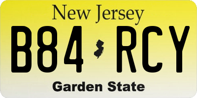 NJ license plate B84RCY