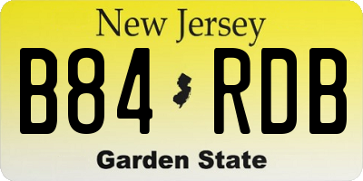 NJ license plate B84RDB