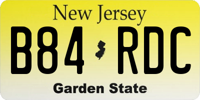 NJ license plate B84RDC