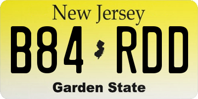 NJ license plate B84RDD