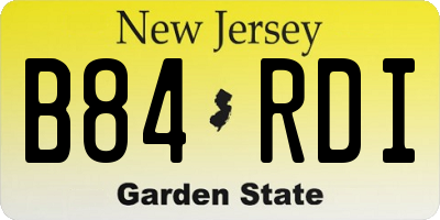 NJ license plate B84RDI