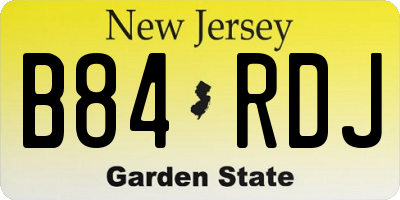 NJ license plate B84RDJ
