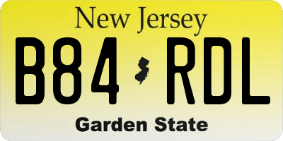 NJ license plate B84RDL