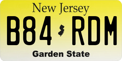NJ license plate B84RDM