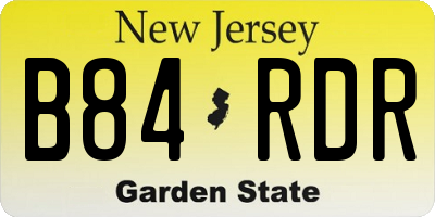 NJ license plate B84RDR
