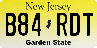 NJ license plate B84RDT