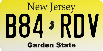 NJ license plate B84RDV