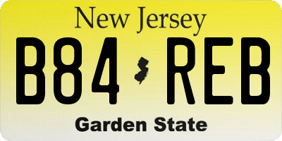 NJ license plate B84REB