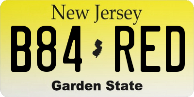 NJ license plate B84RED