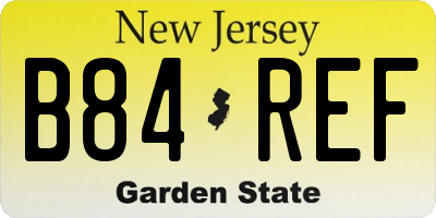 NJ license plate B84REF