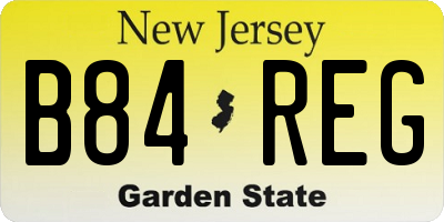 NJ license plate B84REG