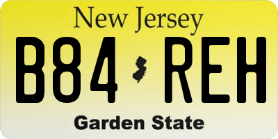 NJ license plate B84REH