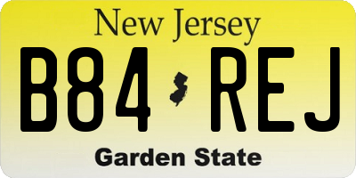NJ license plate B84REJ