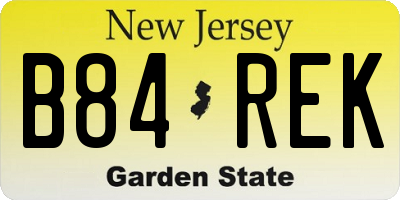NJ license plate B84REK