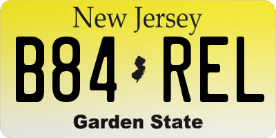 NJ license plate B84REL