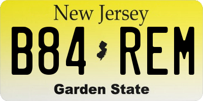 NJ license plate B84REM