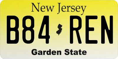 NJ license plate B84REN