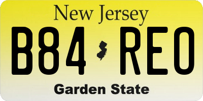 NJ license plate B84REO