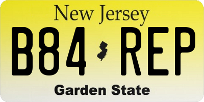 NJ license plate B84REP