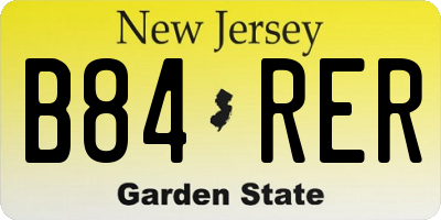 NJ license plate B84RER