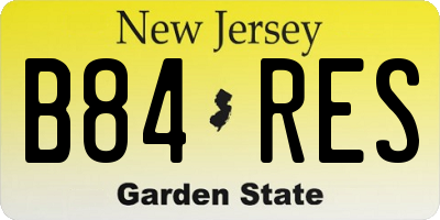 NJ license plate B84RES