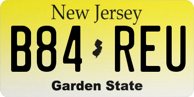 NJ license plate B84REU
