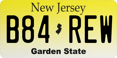 NJ license plate B84REW