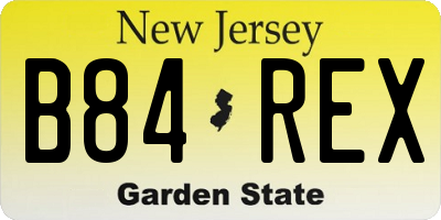 NJ license plate B84REX