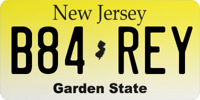 NJ license plate B84REY