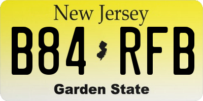 NJ license plate B84RFB