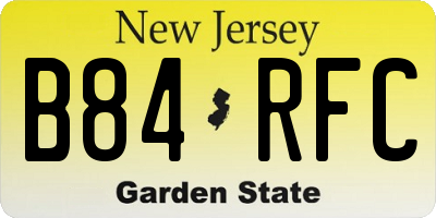 NJ license plate B84RFC