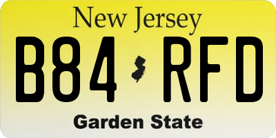 NJ license plate B84RFD