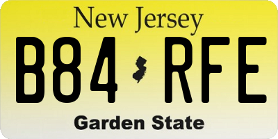 NJ license plate B84RFE