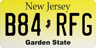 NJ license plate B84RFG