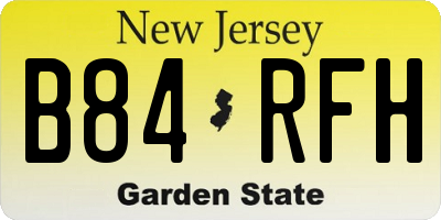 NJ license plate B84RFH