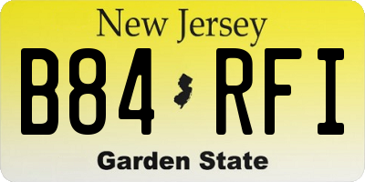 NJ license plate B84RFI