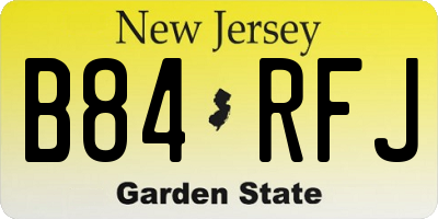 NJ license plate B84RFJ
