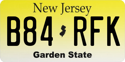 NJ license plate B84RFK