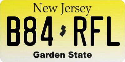 NJ license plate B84RFL