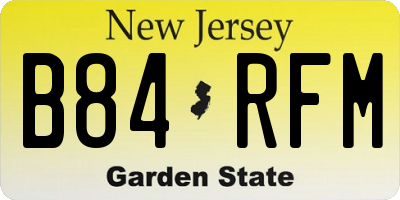 NJ license plate B84RFM