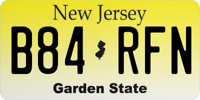 NJ license plate B84RFN