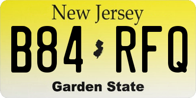 NJ license plate B84RFQ