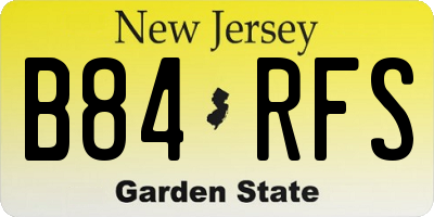 NJ license plate B84RFS
